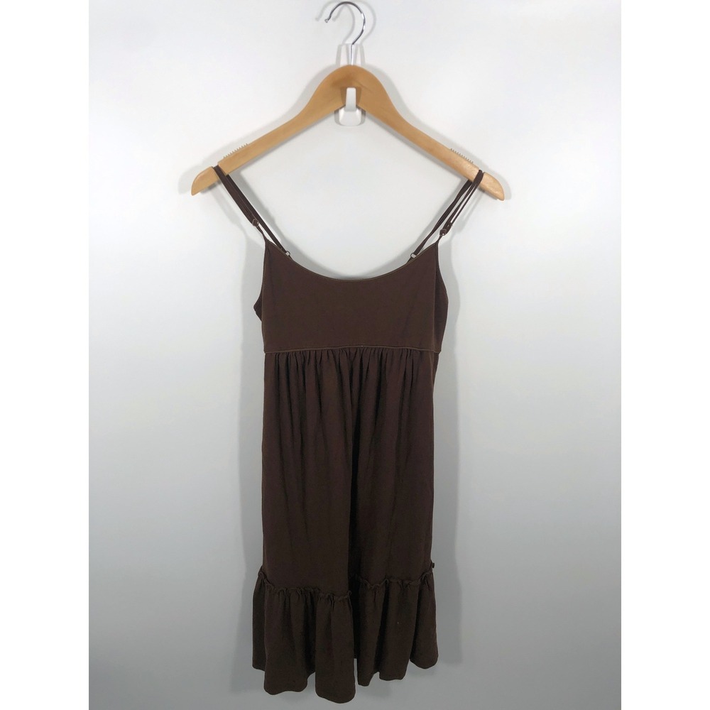 VTG Old Navy Babydoll Dress S Chocolate Brown Layer Minimalist Chic Capsule